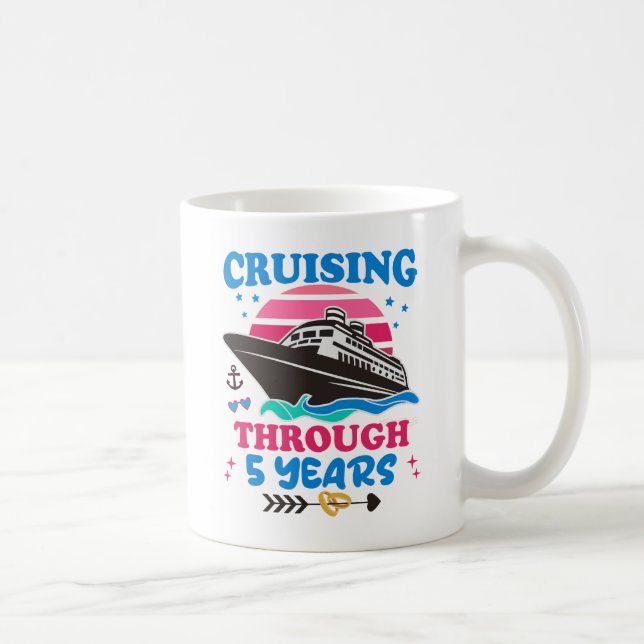 Cruising Through 5 Years Wedding Coffee Mug (Right)