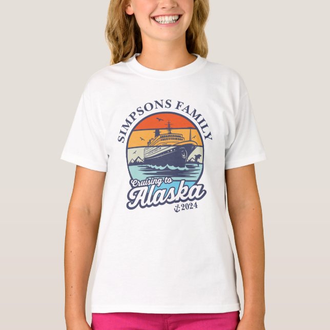 Cruising to Alaska Custom Family Matching Group  T-Shirt (Front)