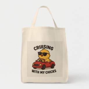 Cruising With My Chicks - Quirky Chick Tote Bag