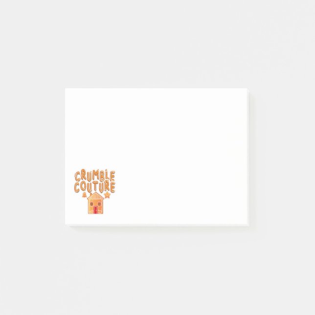 Crumble Couture Gingerbread–Cute Cookie Design Post-it Notes (Front)