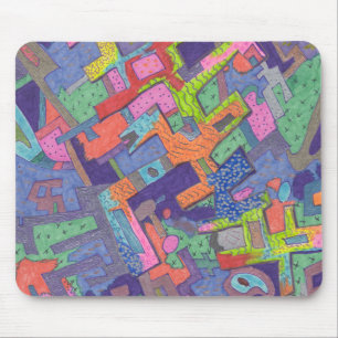 "Crumbling City" Abstract Mousepad