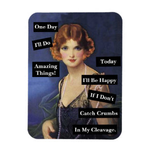 Crumbs In My Cleavage Vintage Lady Funny  Magnet