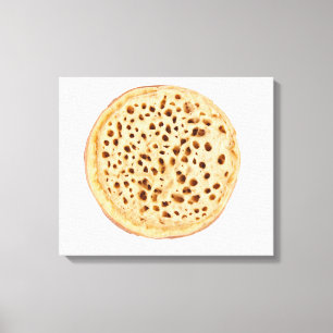 Crumpet on white canvas print