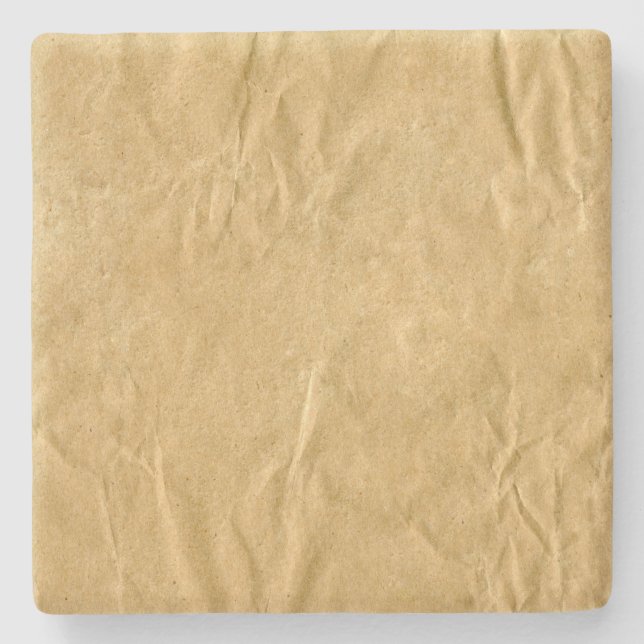 Crumpled Cardboard Texture Stone Coaster (Front)
