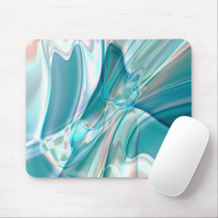 Crumpled curves in light shades of blue and pink   mouse pad