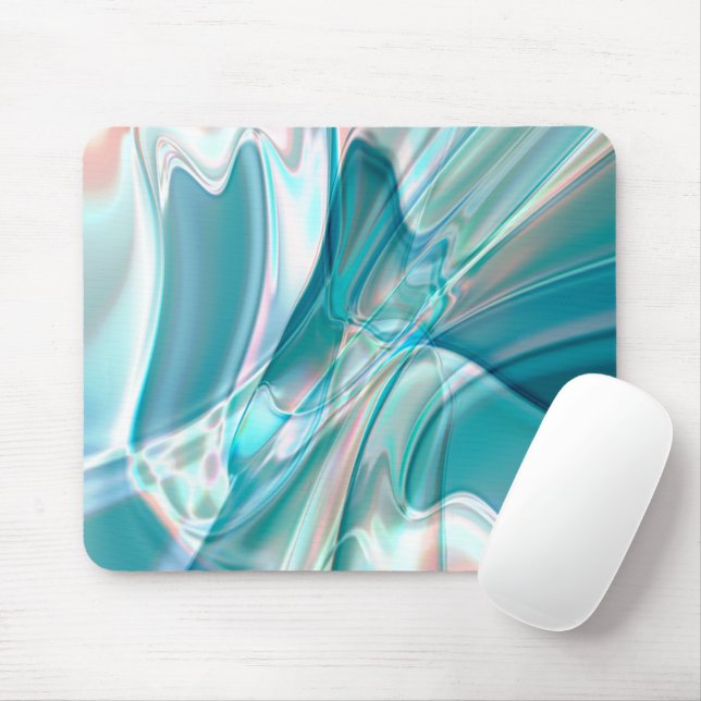 Crumpled curves in light shades of blue and pink   mouse pad (With Mouse)