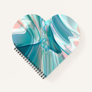 Crumpled curves in light shades of blue and pink notebook