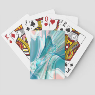 Crumpled curves in light shades of blue and pink   playing cards