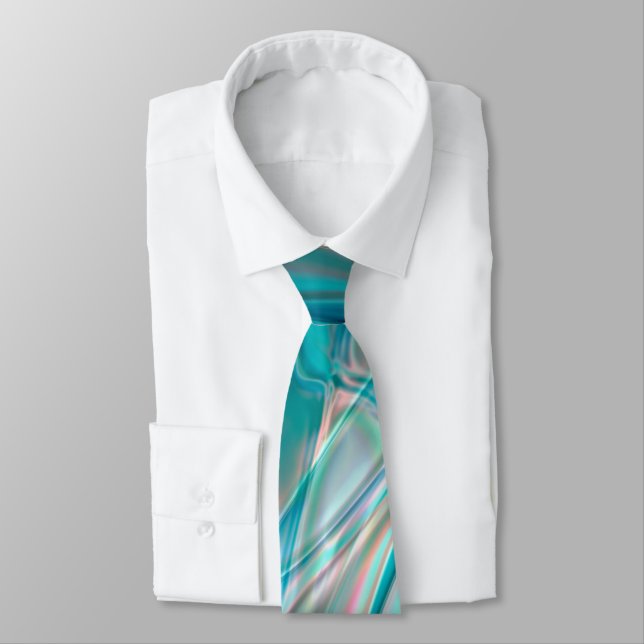 Crumpled curves in light shades of blue and pink   tie (Tied)