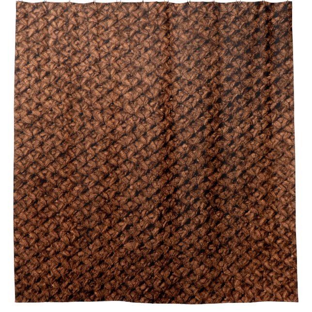 Crumpled dark brown fabric texture, wavy wrinkled  shower curtain (Front)