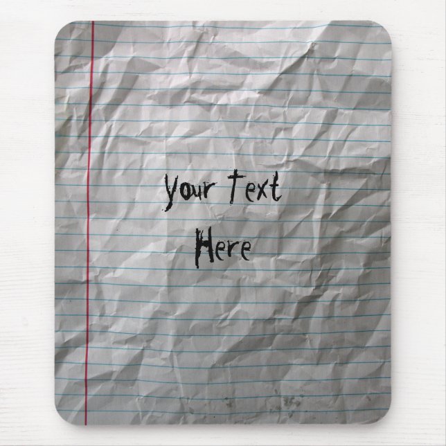 Crumpled Lined Paper Mouse Pad (Front)