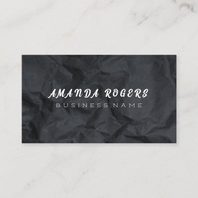 Crumpled Paper Background Business Card (Front)