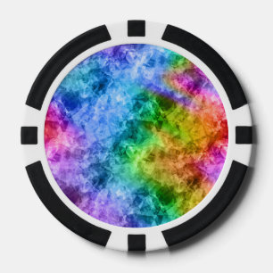 Crumpled Peacock Blue Texture Poker Chips