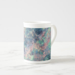 Crumpled Sunset Blue Texture Bone China Mug