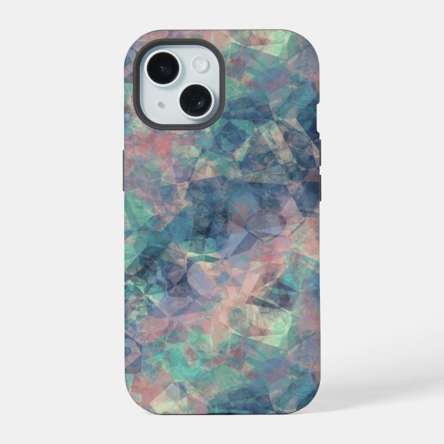 Crumpled Sunset Blue Texture iPhone 15 Case (Back)