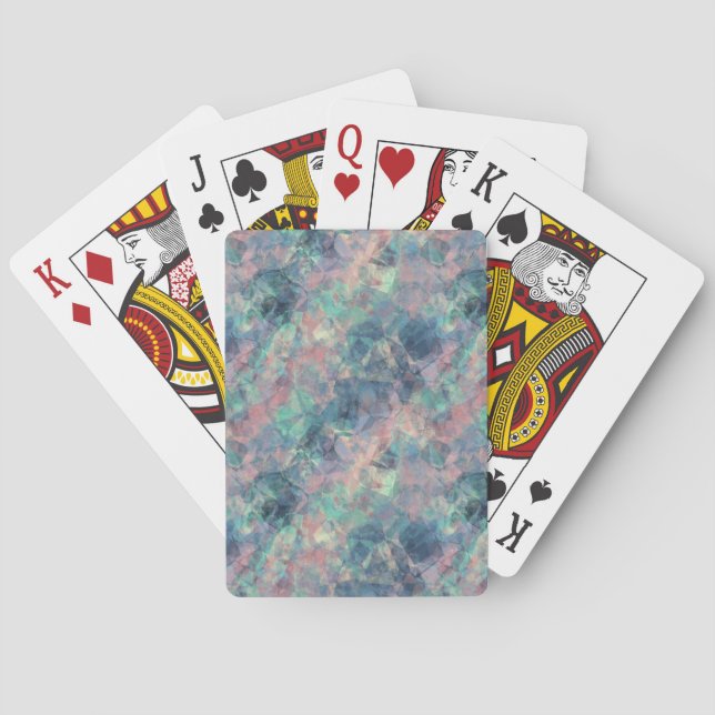 Crumpled Sunset Blue Texture Playing Cards (Back)