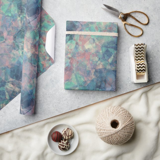 Crumpled Sunset Blue Texture Wrapping Paper (Crafts)
