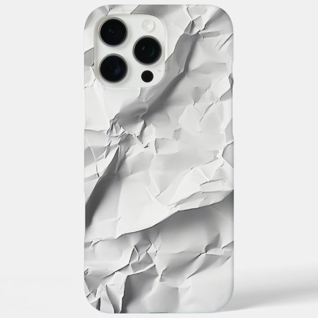 Crumpled White Paper Texture Modern Phone Case (Back)
