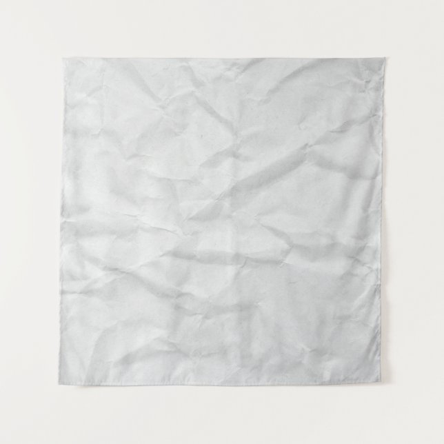 Crumpled White Paper: Textured Background Tapestry (Front)