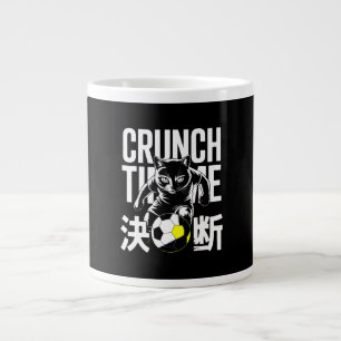 Crunch Time Soccer Cat Gift for Coaches & Athletes Large Coffee Mug