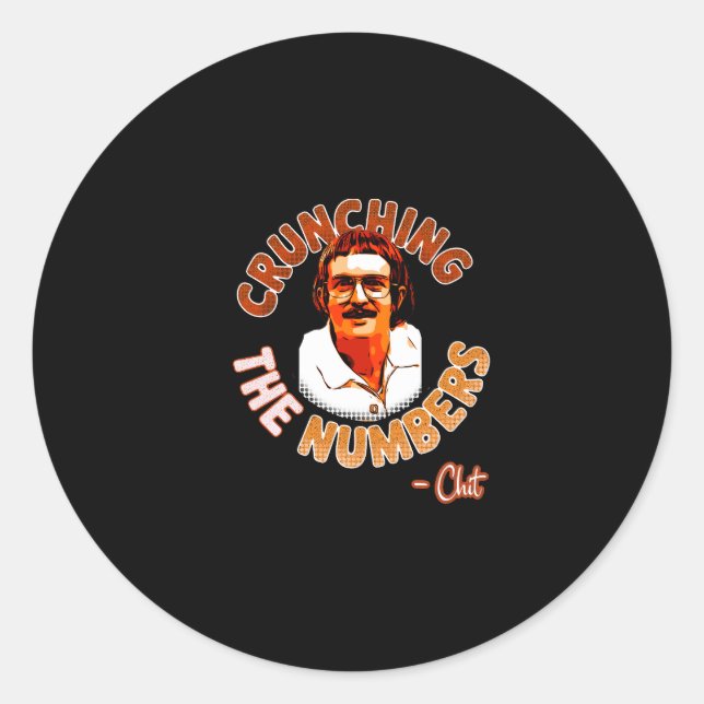 Crunching the numbers classic round sticker (Front)
