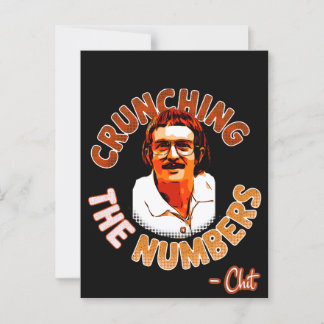 Crunching the numbers postcard