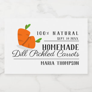 Crunchy Carrot Pickles Preserve Canning Label