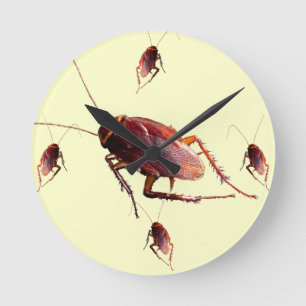 Crunchy Cockroach Round Clock
