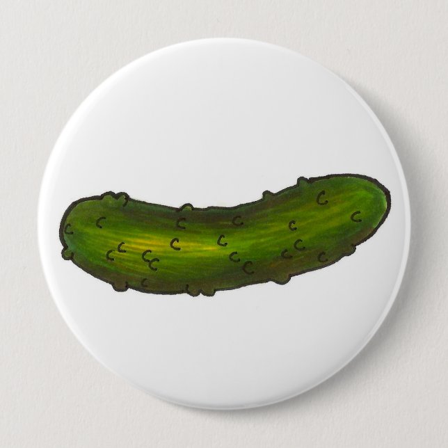 Crunchy Green Kosher Dill Deli Style Pickle Foodie 10 Cm Round Badge (Front)