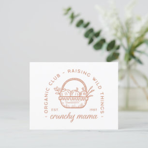 Crunchy mama organic mum club homemaker tradwife postcard