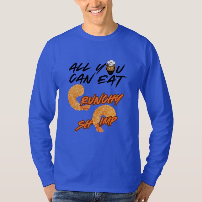 Crunchy Shrimp long sleeve T-Shirt (Front)