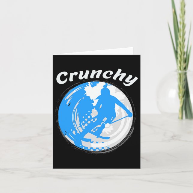 Crunchy Snowboarder Earth Loving  Card (Front)