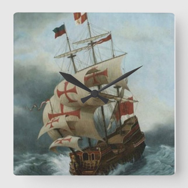 Crusade ahoy square wall clock (Front)