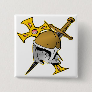Crusader Helmet Cross & Sword 15 Cm Square Badge