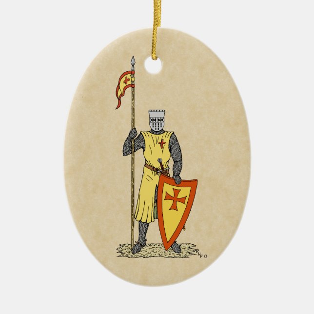 Crusader Knight Early 13th Century Ceramic Tree Decoration (Front)