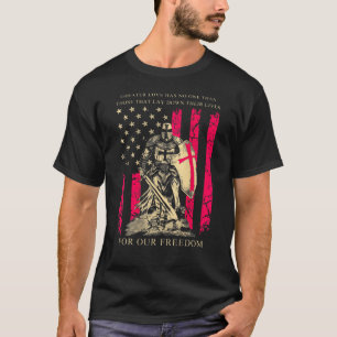 Crusader Knight Templar Warrior Of God US Flag Ret T-Shirt