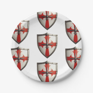 crusader shield design  paper plate