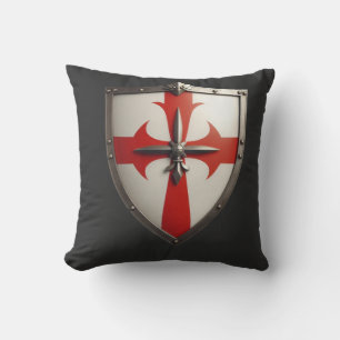 crusader shield with a red cross pattée  cushion