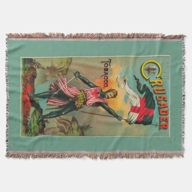 Crusader Tobacco LabelPetersburg, VA Throw Blanket (Front)