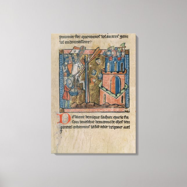 Crusaders bombard Nicaea with heads in 1097 Canvas Print (Front)