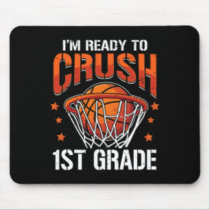 Crush 1st Grade Basketball Back to School Boys Kid Mouse Pad
