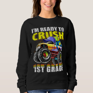 Crush 1st Grade Monster Truck Backpack Back To Sch Sweatshirt