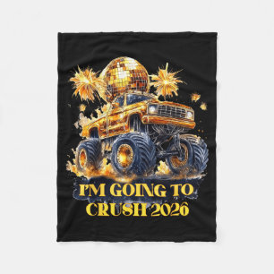 Crush 2026 Monster Truck New Year Party Countdown  Fleece Blanket