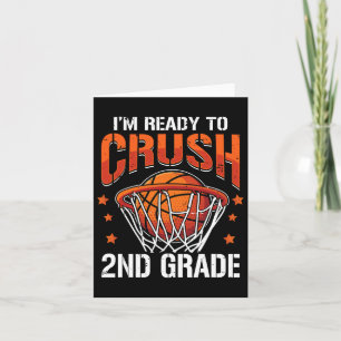 Crush 2nd Grade Bysketbyll Byck To School Boys Kid Card