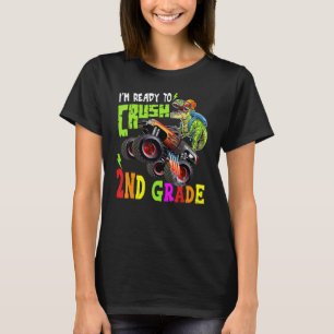Crush 2nd Grade Dinosaur Monster Truck Back To Sch T-Shirt