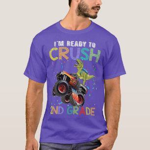 Crush 2nd Grade Monster Truck Dinosaur Back To Sch T-Shirt