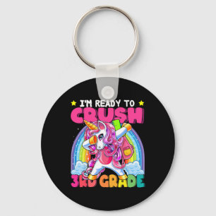 Crush 3rd Grade Dabbing Unicorn Back To School Gir Key Ring