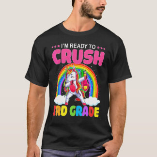 Crush 3rd Grade Dabbing Unicorn Back To School Gir T-Shirt