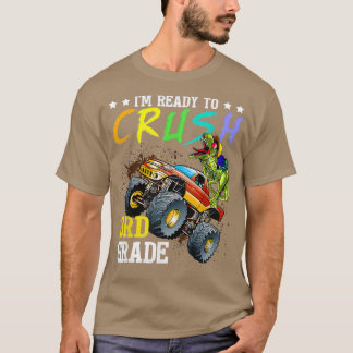 Crush 3Rd Grade Dinosaur Monster Truck Back To Sch T-Shirt
