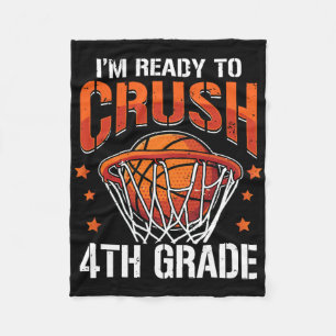 Crush 4th Grade Bysketbyll Byck To School Boys Kid Fleece Blanket